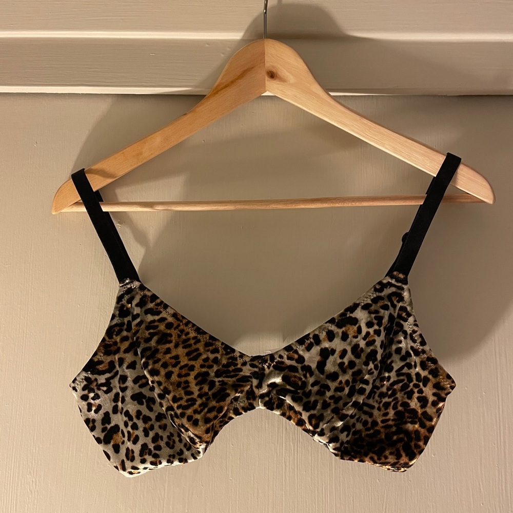 Leopard velvet bralette